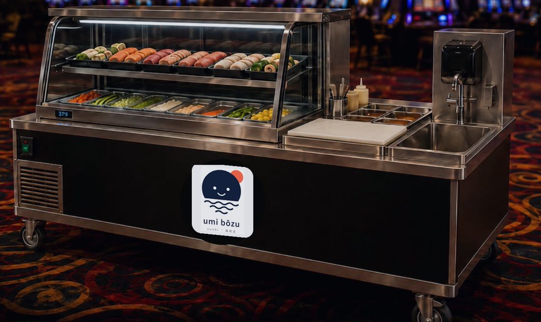 umi bōzu sushi cart on a casino floor